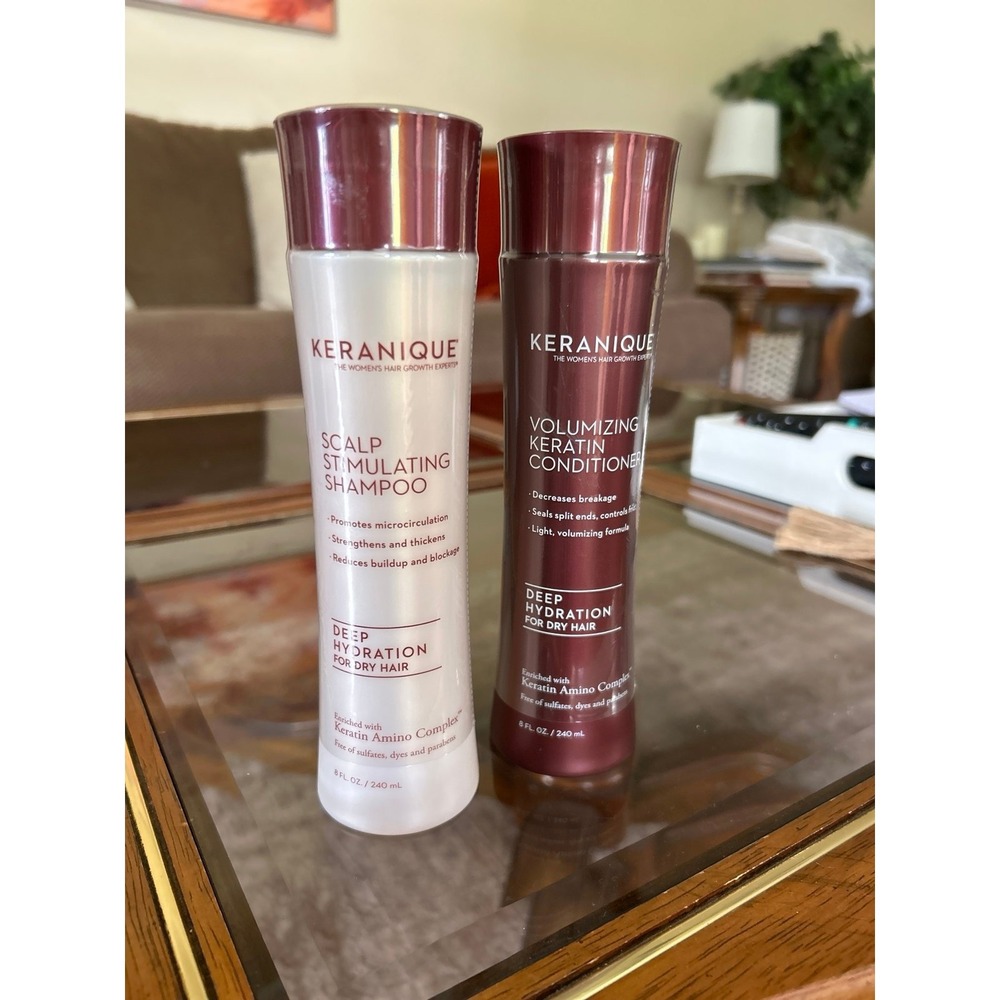 KERANIQUE Volumizing Keratin Conditioner & Scalp Stimulating Shampoo • SET NWB